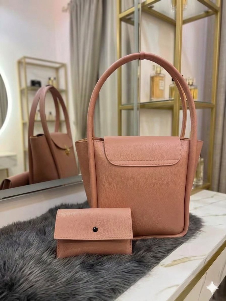 Trendy Ladies Tote Bag Set of 2 | Fashionable Shoulder Handbag & Pouch for Women & Girls | Premium Quality Casual Purse