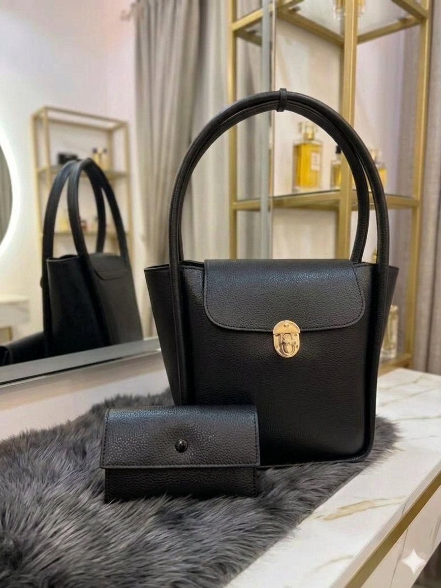 Trendy Ladies Tote Bag Set of 2 | Fashionable Shoulder Handbag & Pouch for Women & Girls | Premium Quality Casual Purse